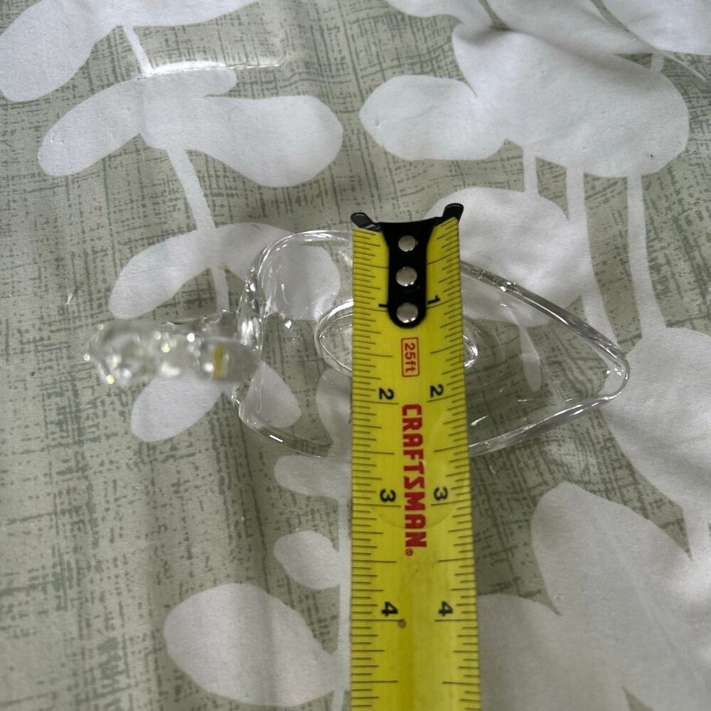 VTG Dainty Shiny Elegant Glass Swan Mama + Baby Bird Trinket Dish Set of 2 - Picture 11 of 12